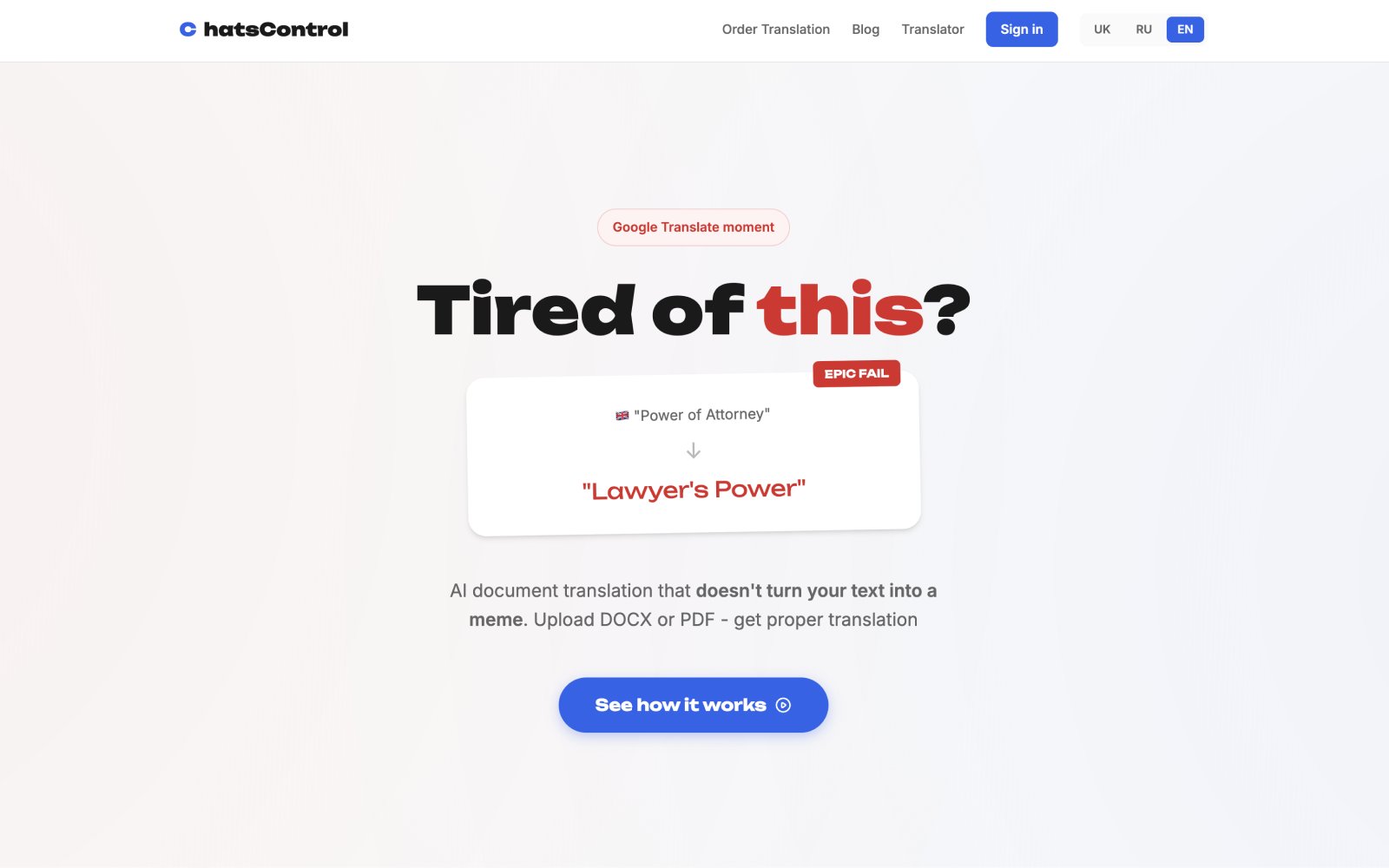 ChatsControl — AI document translation platform